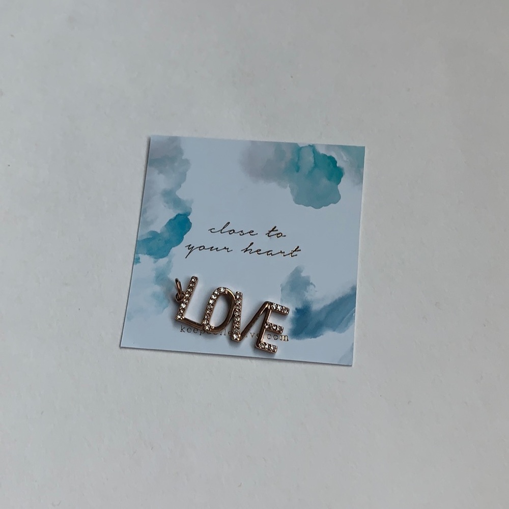 Stella & Dot Keep It Love Pave Charm (Rose Gold)